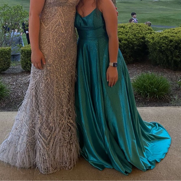 Sherri Hill Beaded Jade Size 10 Prom Dress Style #54856 - Picture 9 of 9